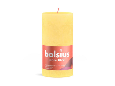 Bolsius stub candela rustica 13 x 6,8 cm giallo soleggiato