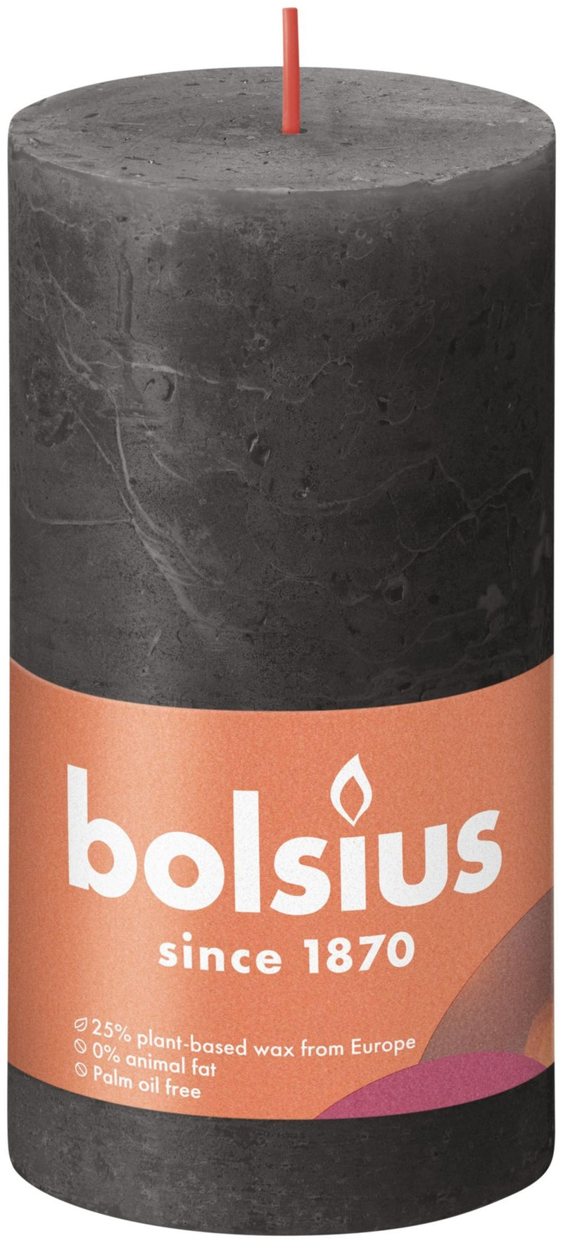Bolsius Stub Candle Rustic Grey 130x68 mm