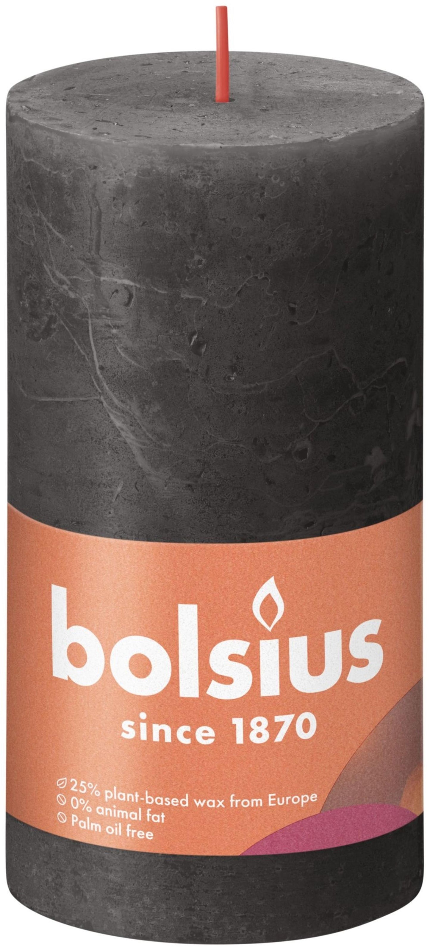 Bolsius rustiek stompkaars 130 68 stormy grey-stormgrijs
