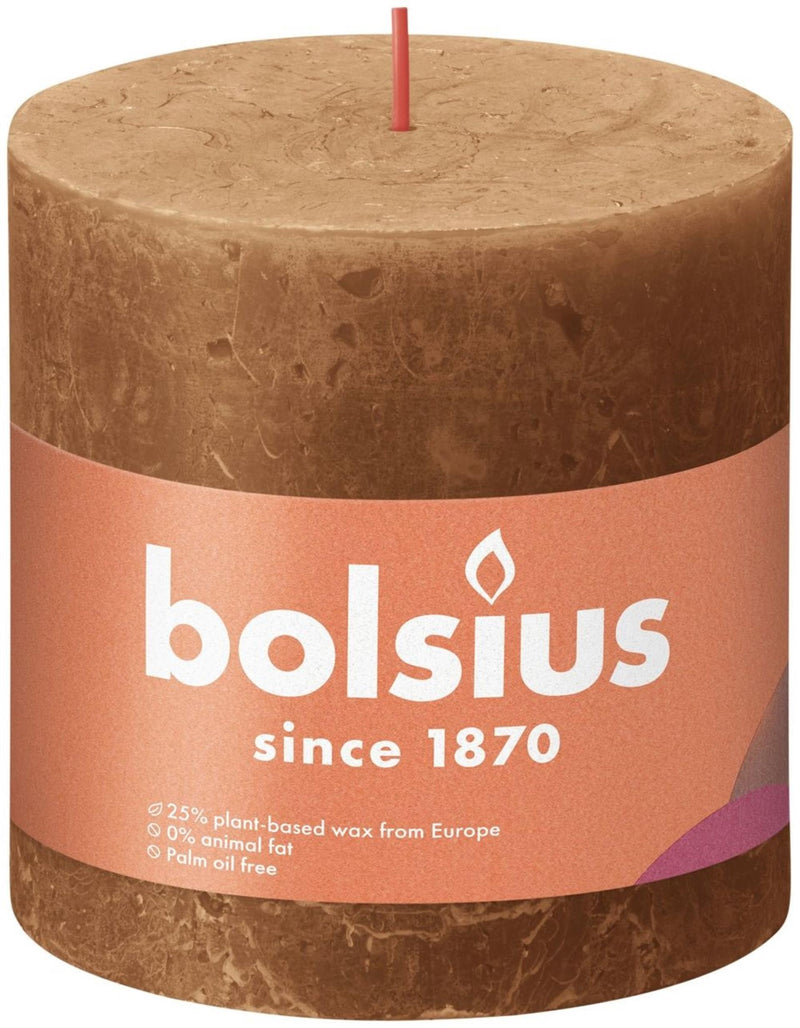 Bolsius rustiek stompkaars 100 100 bruin