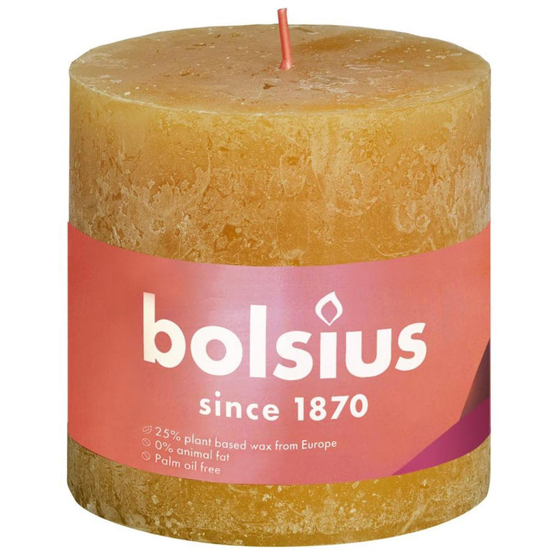 Candela a colonna rustica Bolsius 100 100 ocra
