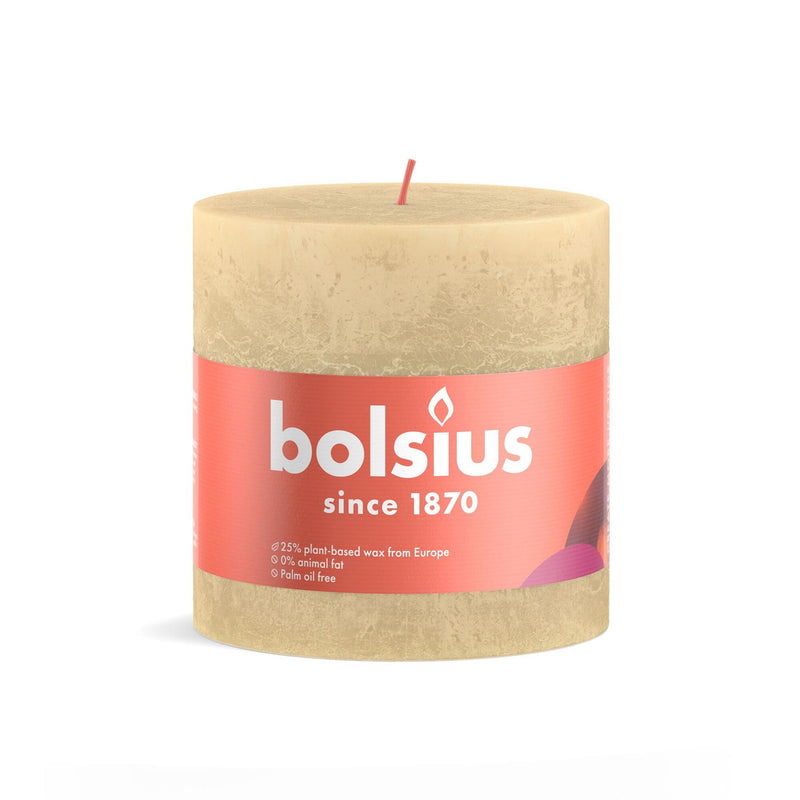Candela rustica Bolsius 100 100mm beige
