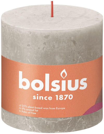 Vela pilar rústica Bolsius 100100 gris