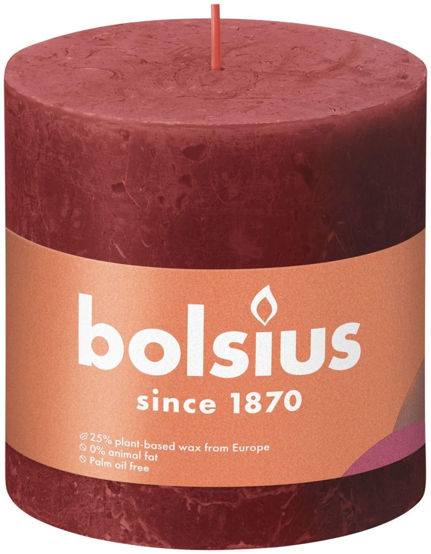 Candela a colonna rustica Bolsius 100 100 rosso