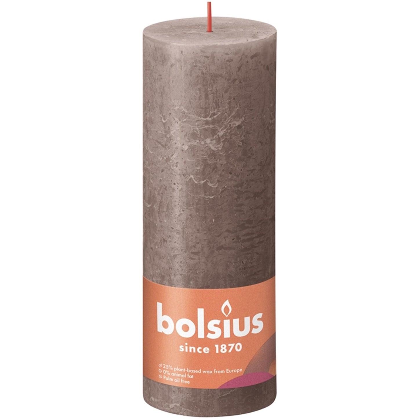Bolsius Stub Candle Rustic Taupe 190x68 mm