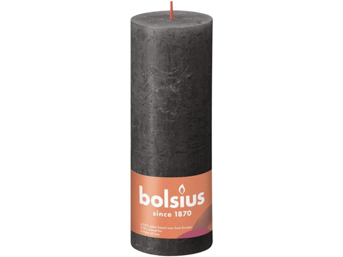Bolsius Stub Candle Rustic Grey 190x68 mm