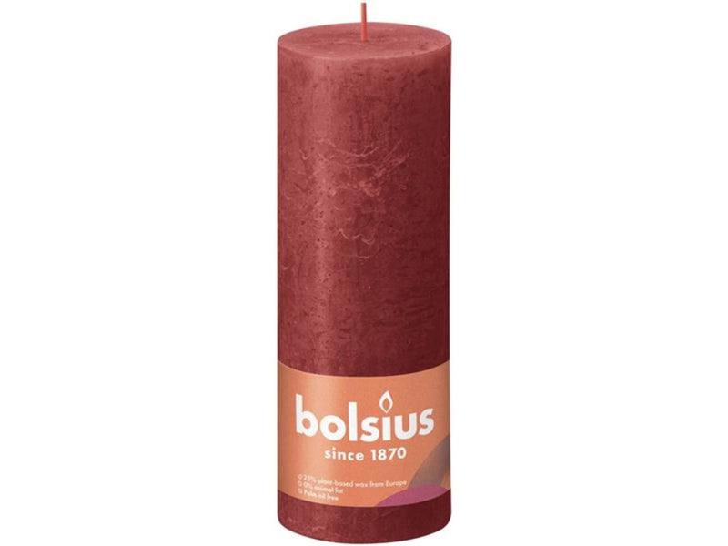 Bolsius Stub Candle Rustic Red 190x68 mm