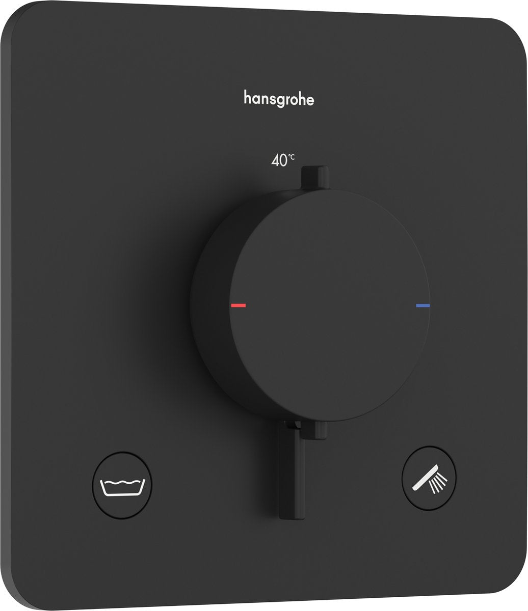 Hansgrohe ecostat comfort q - termostato da incasso - 2 funzioni - termostato doccia - combinazione di sicurezza en1717 - nero opaco