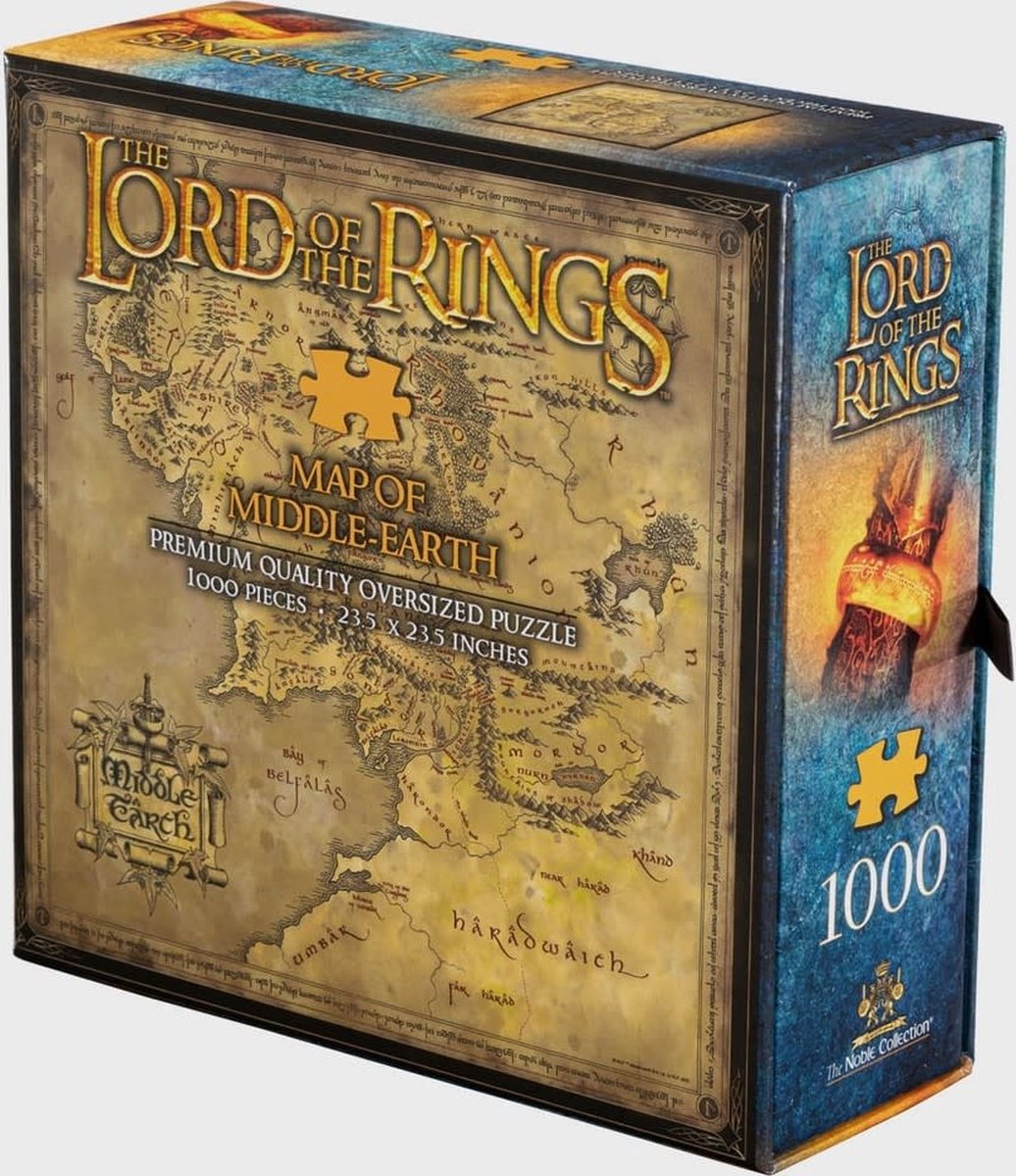 The noble collection the lord of the rings - middle earth (1000 pieces) puzzel - multicolours