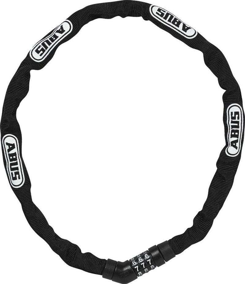 Abus 4804C 75 Bloqueo de cadena de bicicleta negra, 4 mm, 75 cm, bloqueo de figuras