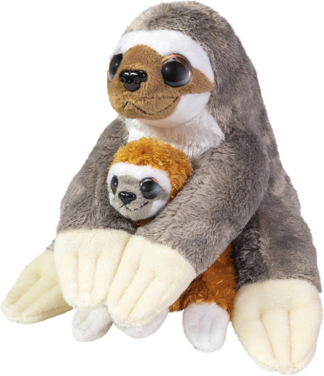 Lumo stars knuffel - luiaard caramel en coffee, 24cm