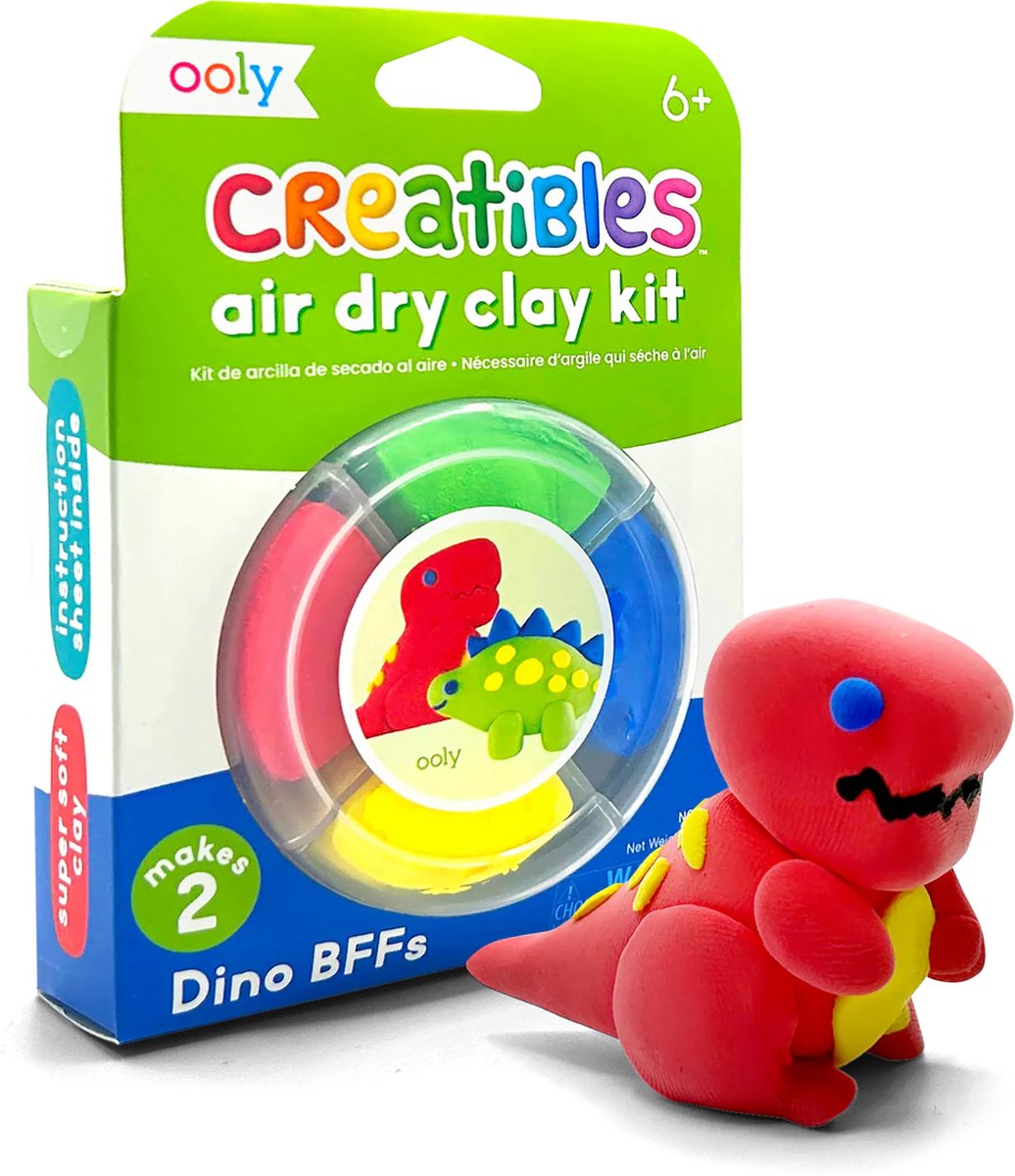Ooly - creatibles - mini air dry clay kit - dino bff's - 4 colors