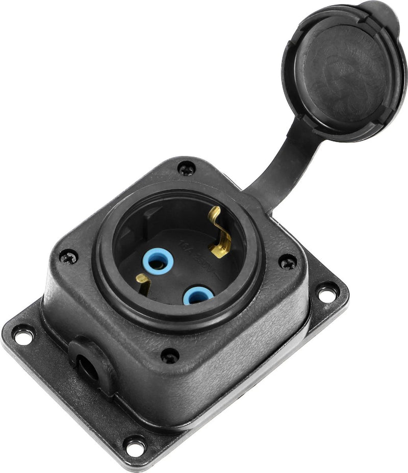 Presa da parete Orno heavy duty da parete con guarnizione - gomma resistente all'umidità IP44 - resistente al fuoco - 1 via