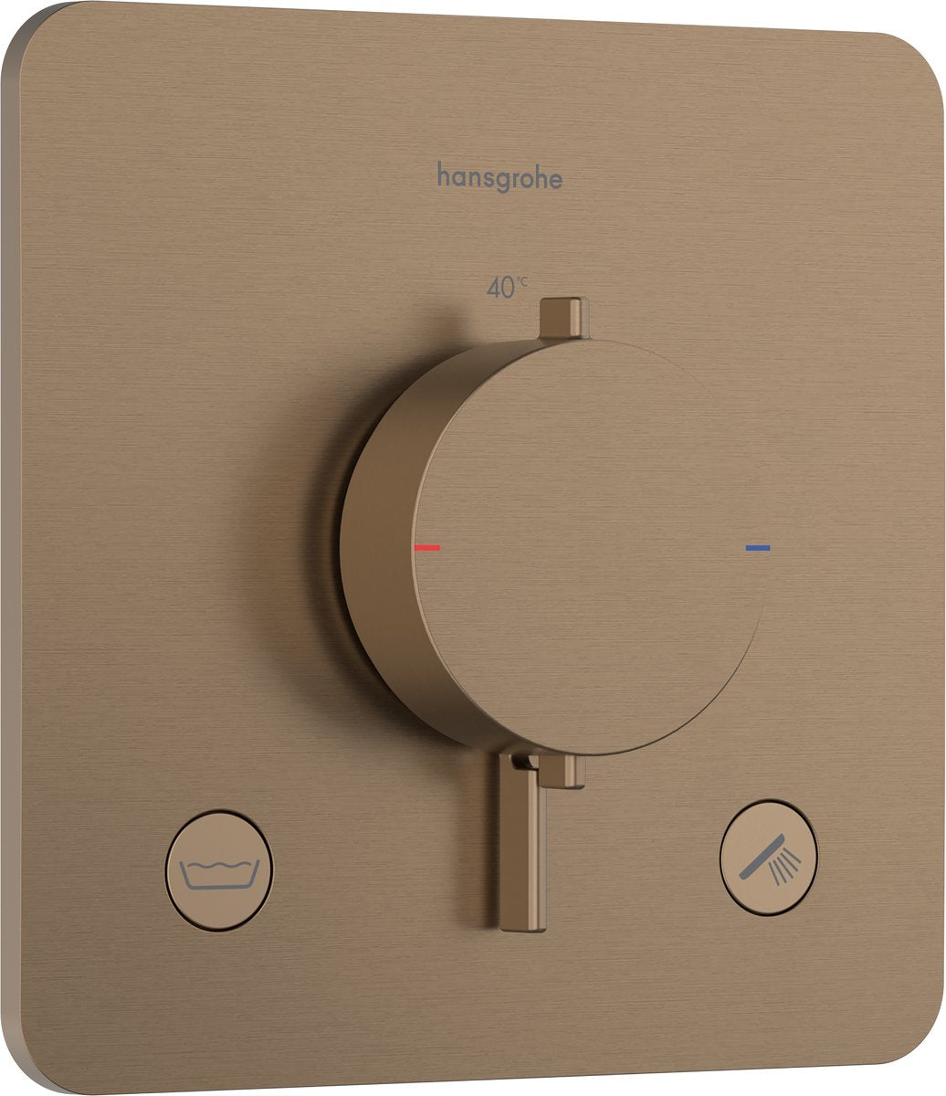 Hansgrohe ecostat comfort q - termostato incorporado - 2 funciones - termostato de ducha - combinación de seguridad en1717 - bronce cepillado