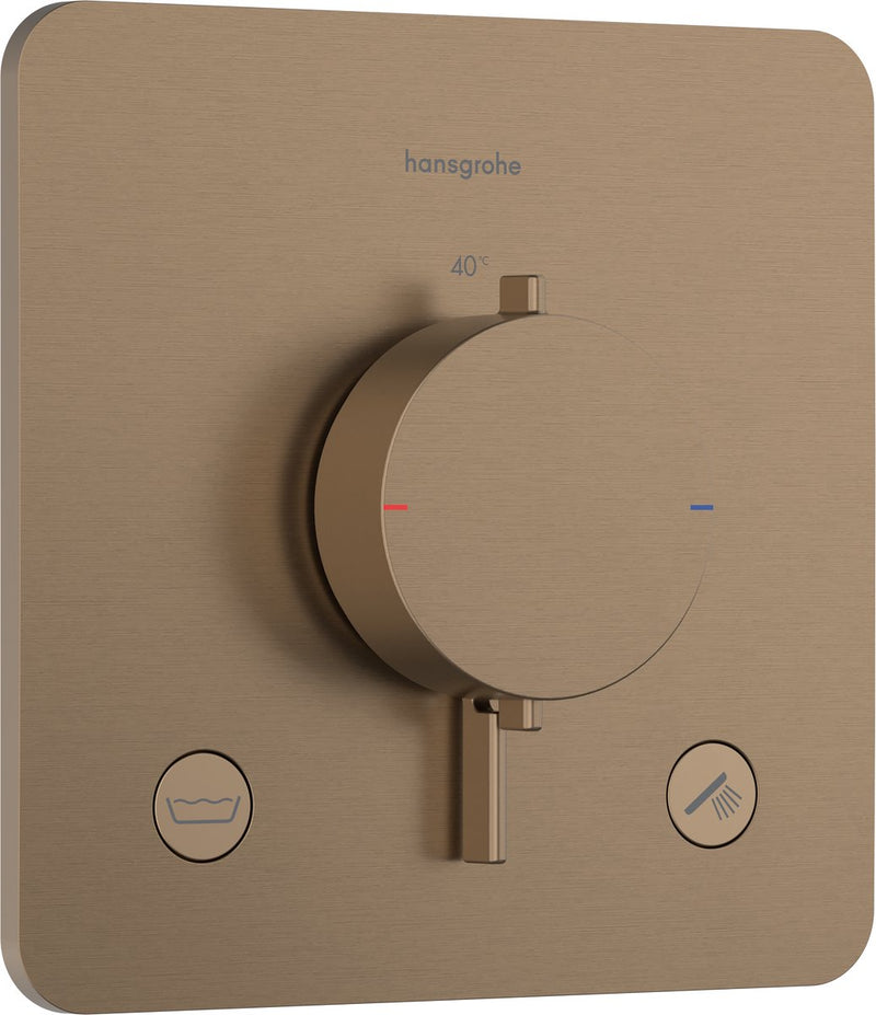 Hansgrohe ecostat comfort q - termostato da incasso - 2 funzioni - termostato doccia - combinazione di sicurezza en1717 - bronzo spazzolato