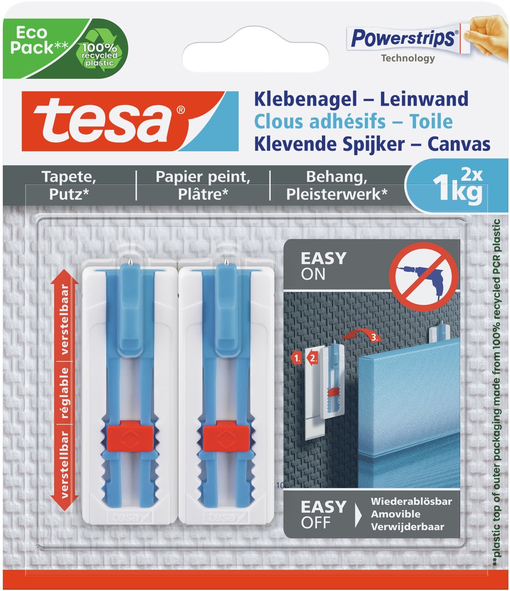 Tesa 1063380 - adhesive nail canvas wallpaper and plaster 1 kg | 8 pieces