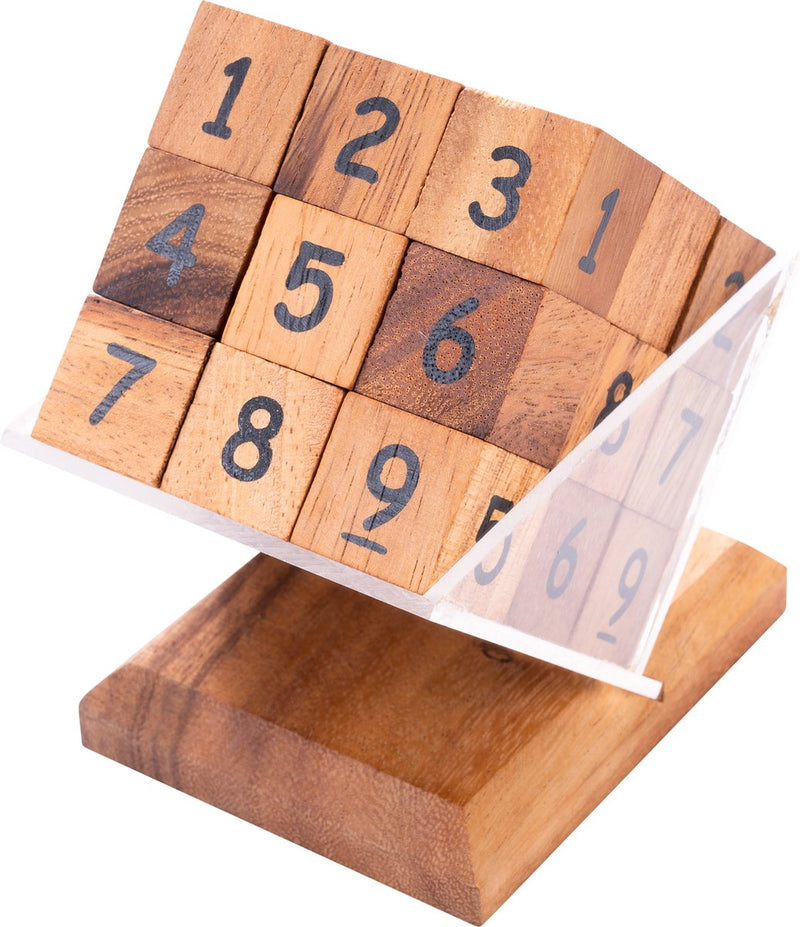 Sudoku cubo Longfield – rompicapo in legno – puzzle sudoku 3D – gioco di pensiero logico – gioco puzzle educativo – legno di acacia – cuore d'angelo