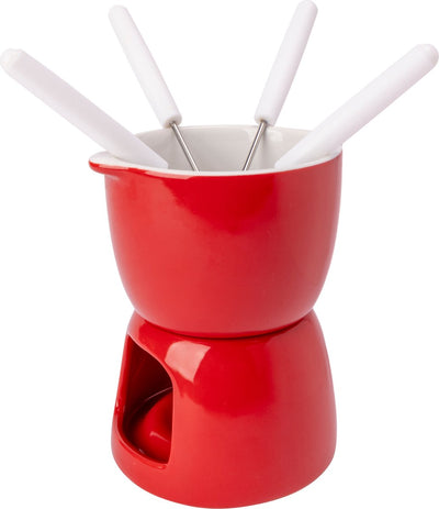 Cozy trendy chocolate fondue - porcelain - ø 11.5cm - red