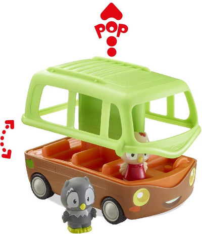 Set de juego Klorofil el autobús de aventuras - juguete infantil interactivo - con figura de la familia de búhos Nocty - juguetes a partir de 18 meses