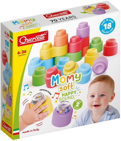 Quercetti Momy Soft Building Blocks con sonido, 18dlg.