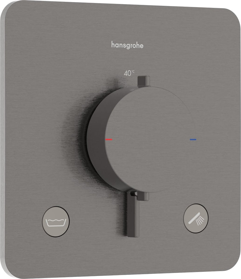 Hansgrohe ecostat comfort q - termostato incorporado - 2 funciones - termostato de ducha - combinación de seguridad en1717 - cromo negro cepillado