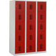Locker nht 180-3.15 grijs, rood 1.200 x 500 x 1.800 mm