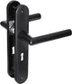 Herrajes para puertas interiores Impresso London - protector de puerta ovalado con tornillo y cerradura - aluminio - negro