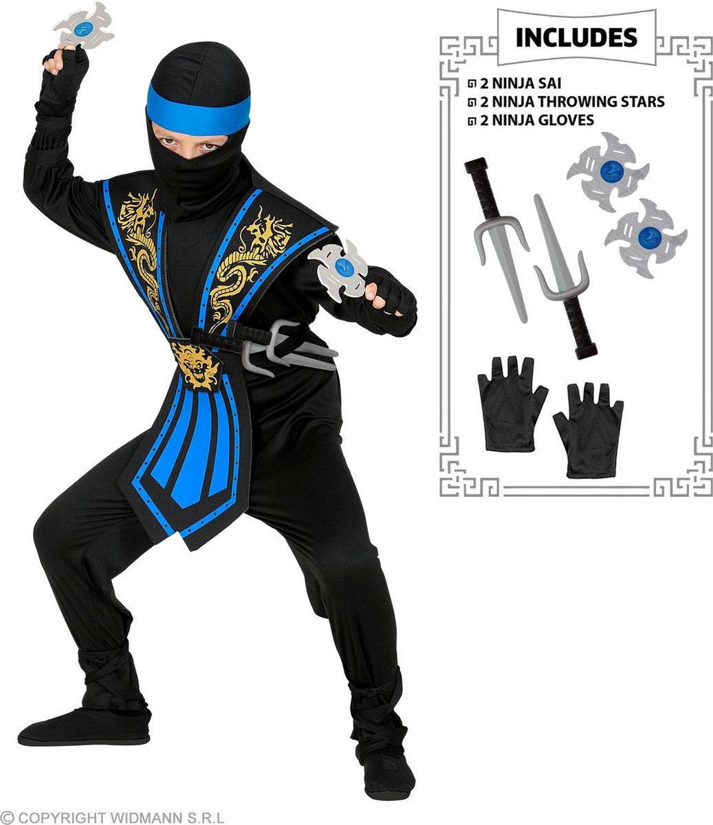 Finidi tuta ninja bambino kombat blu