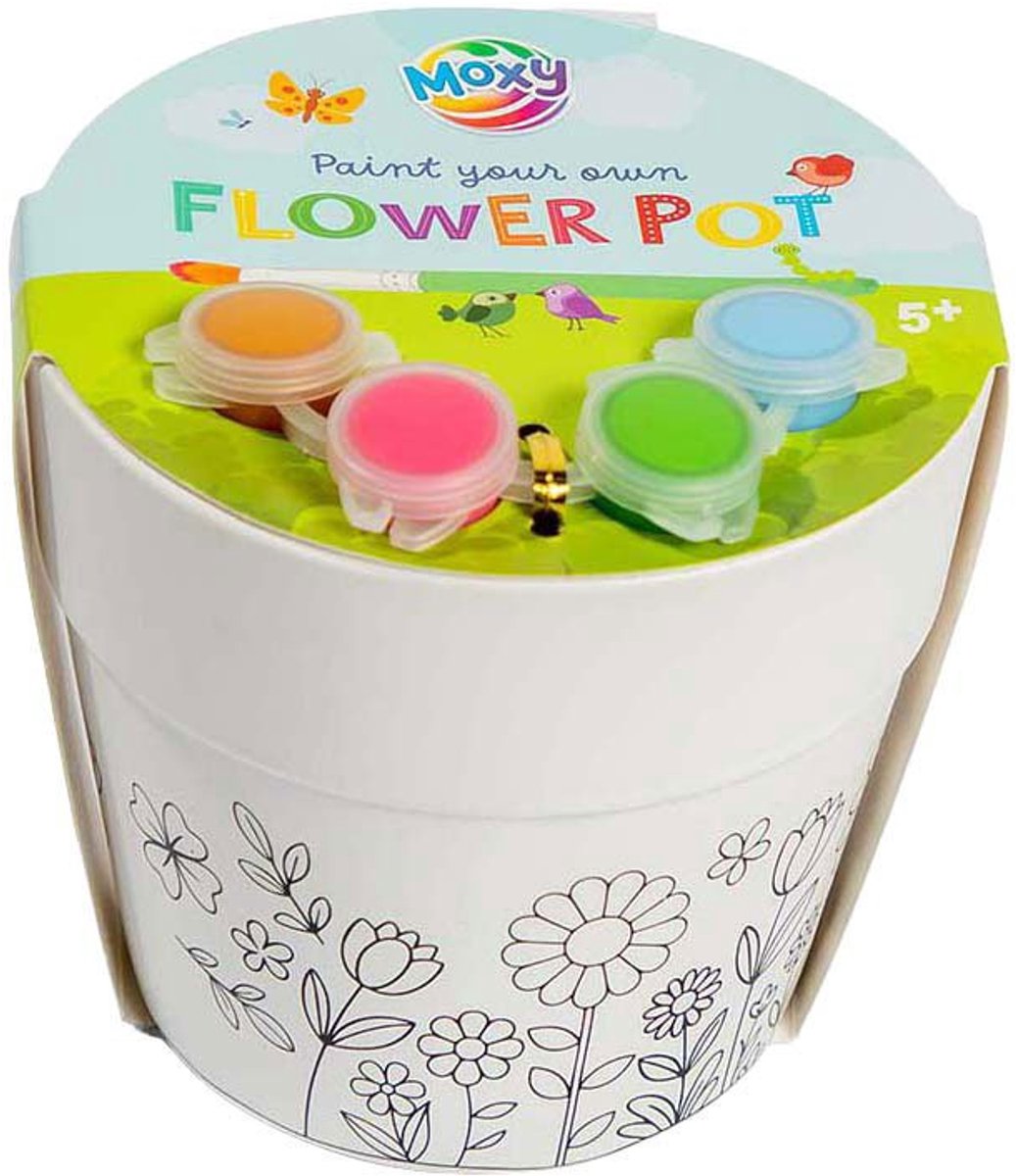 Vaso da fiori dipingi il tuo gruppo creativo creativo - incl. 4 colori di vernice 1 pennello