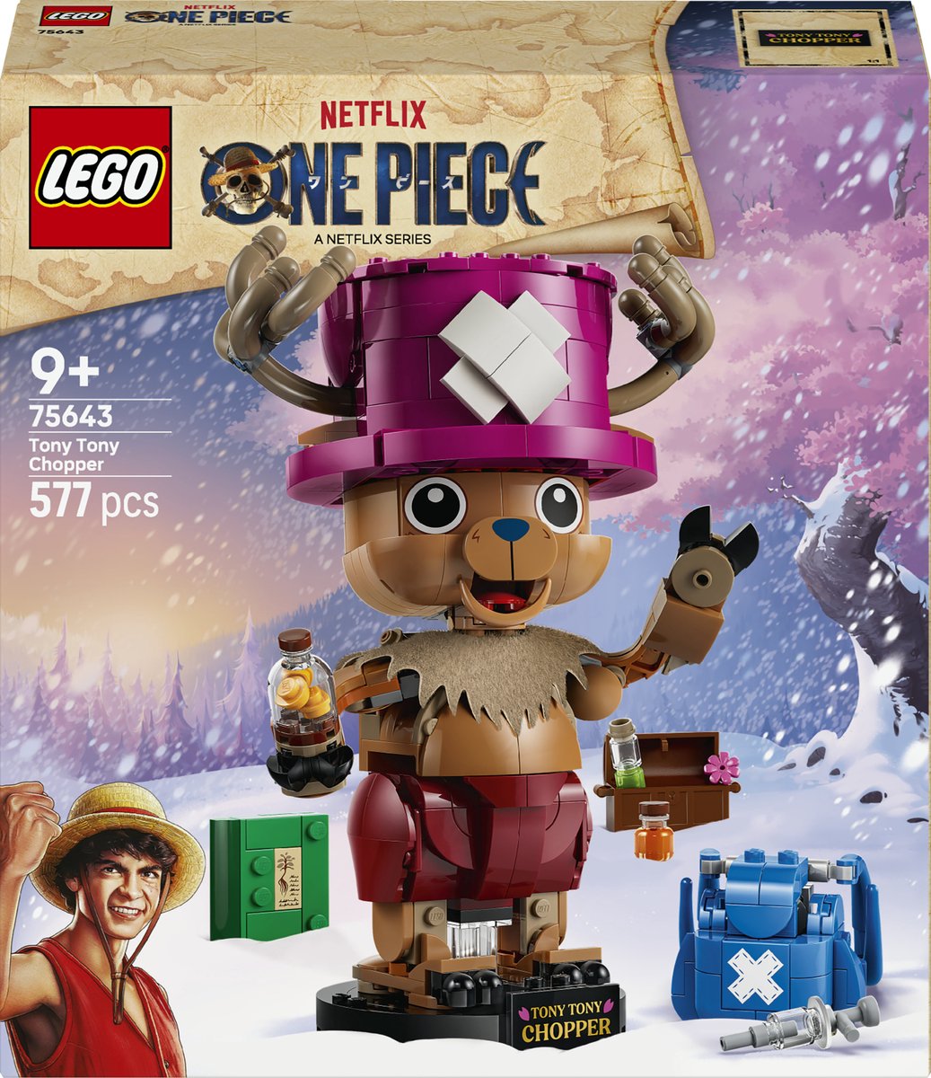 Lego One Piece Tony Tony Chopper One Piece Merch, giocattoli pirata per bambini 75643