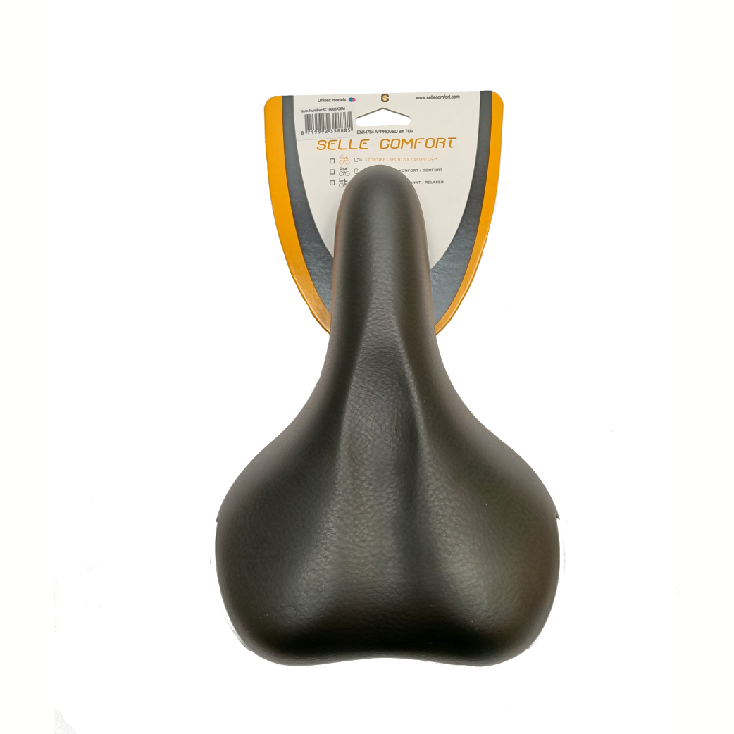 Selle Comfort Comfort Saddle Ride. Negro con parachoques blancos (paquete colgante)