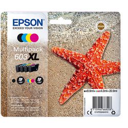 Cartuccia d'inchiostro Epson 603XL originale C13T03A64010 nero 3 colori 4 pezzi
