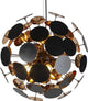 Trio discolgo - lampada a sospensione - nero opaco - escl. 6x e14 4 w - montaggio a soffitto - regolabile in altezza