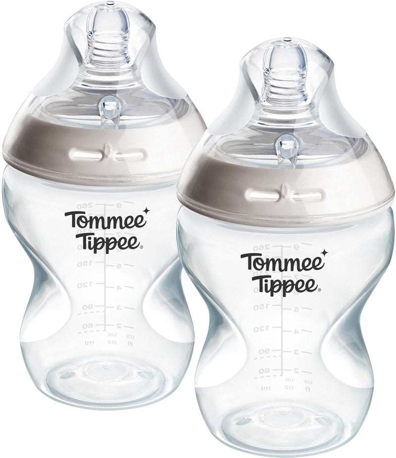 Biberon Tommee Tippee Natural Start - set di 2 biberon da 260 ml - flusso basso - 0 mesi+