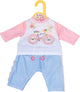 Dolly moda - conjunto con bicicleta - ropa para muñecas - rosa - azul