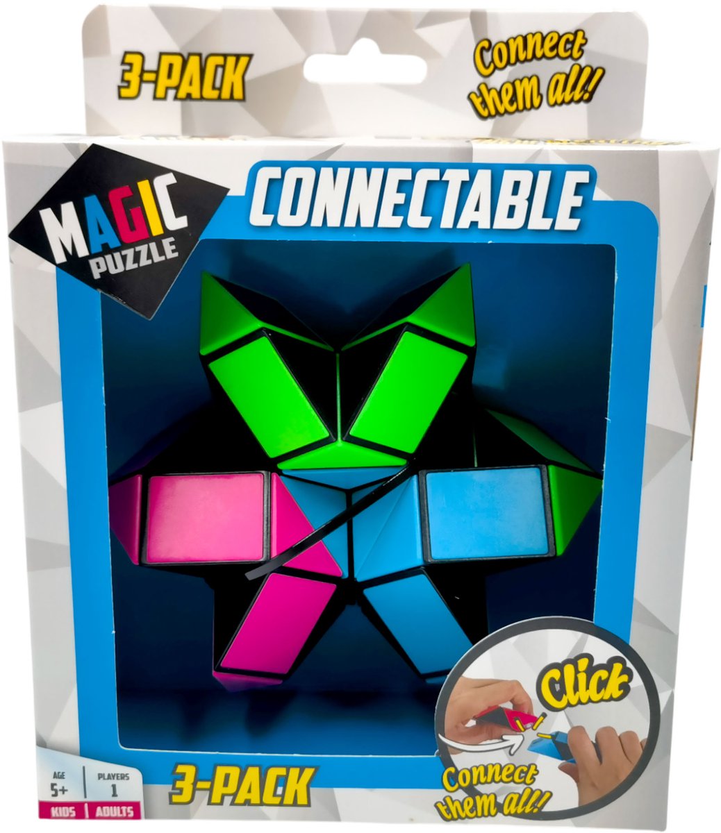 Puzzle mágico rompecabezas conectable paquete de 3 juegos de habilidad para niños.