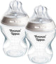 Biberon Tommee Tippee Natural Start - set di 2 biberon da 260 ml - flusso basso - 0 mesi+
