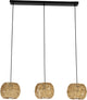 Lampada a sospensione Eglo Sheldon - e27 - 91 cm - nero marrone naturale - carta