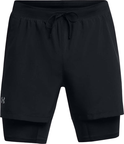 Under Armour UA Launch 5'' 2-in-1 Shorts-BLK Pantalón deportivo hombre - Negro - Reflectante