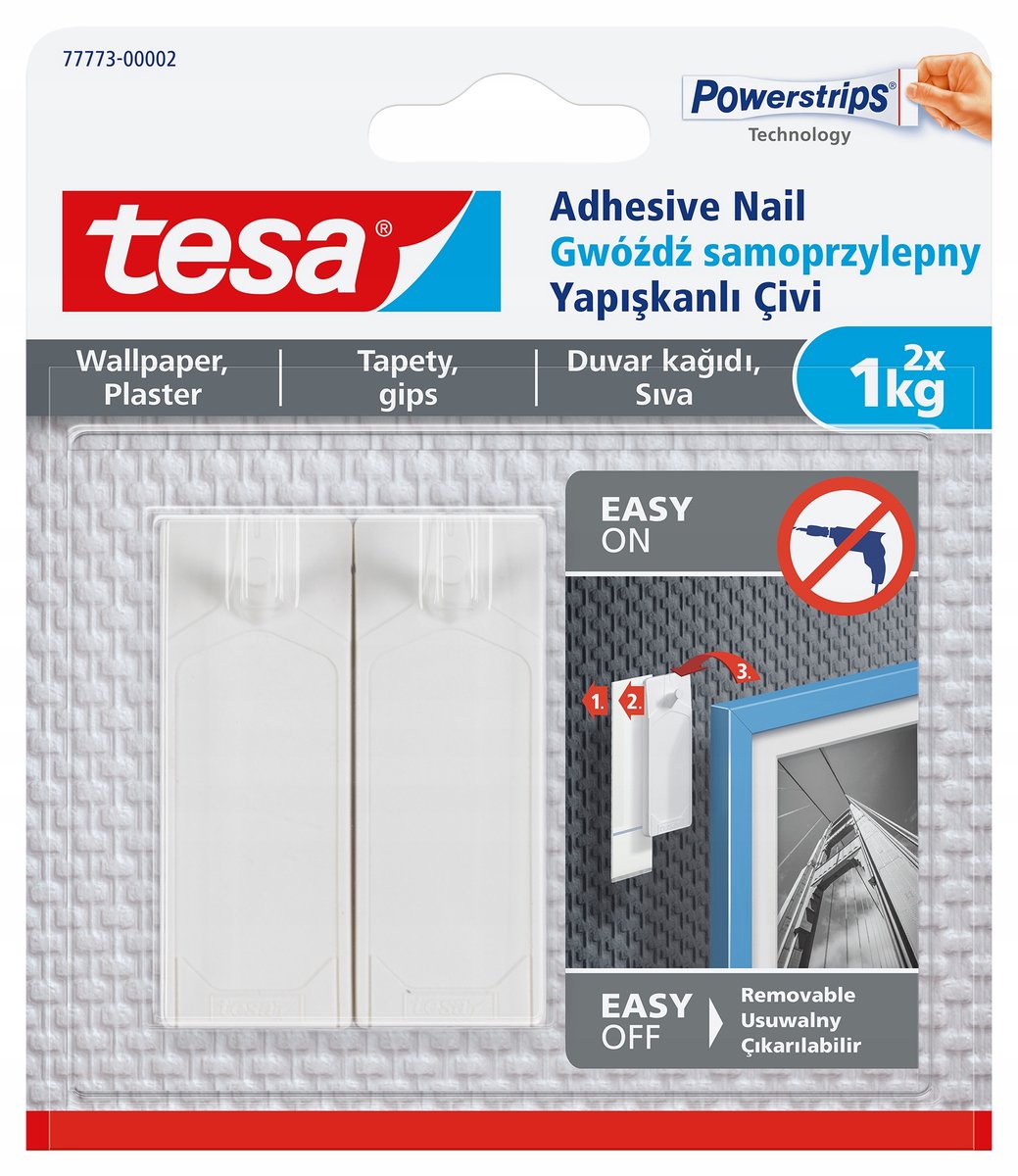 Tesa - clavo autoadhesivo - yeso tapeten - 1 kg - blanco