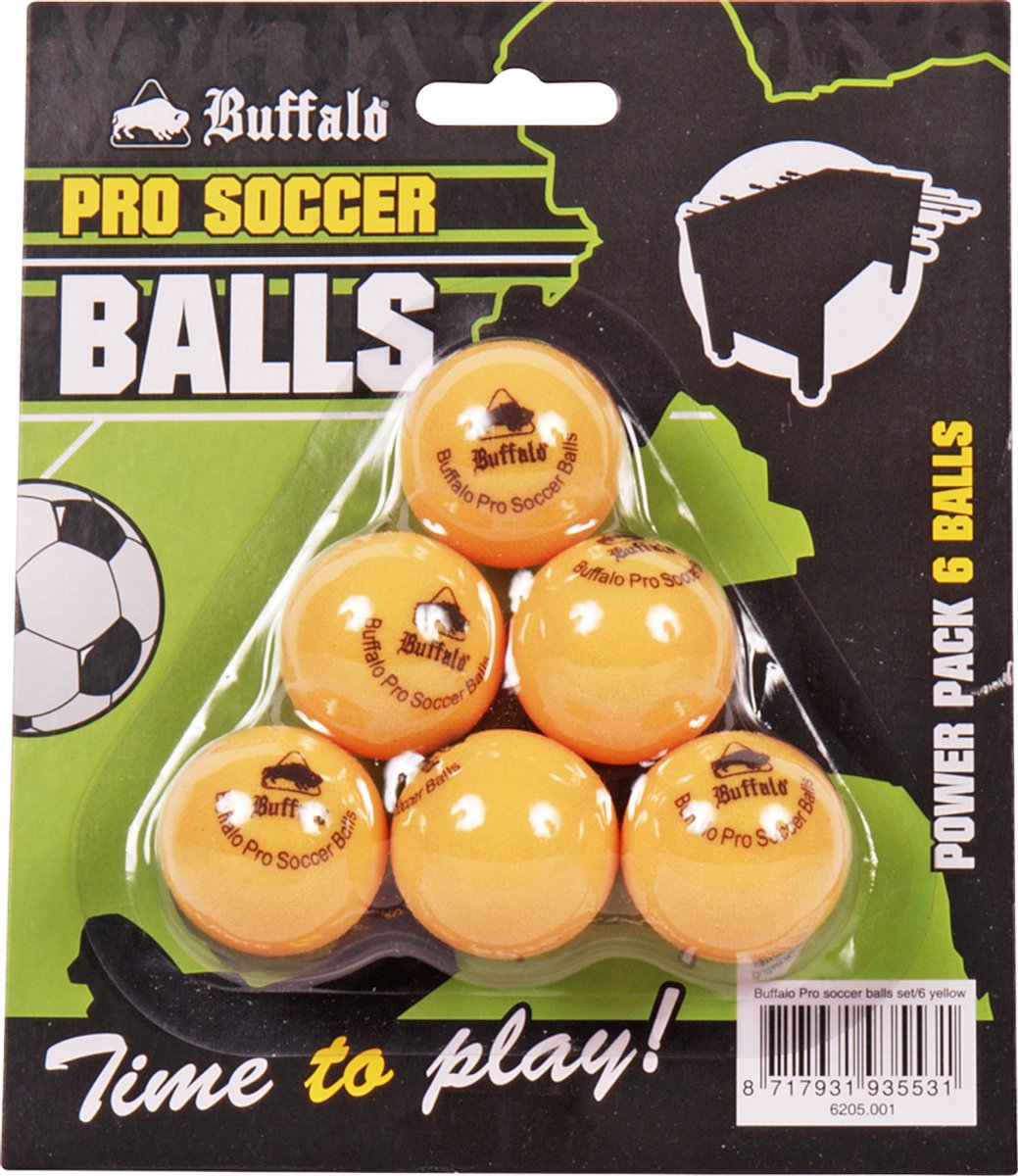 Palline da calcio balilla Buffalo Pro set 6 pezzi gialle