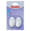 Metaltex ovalen plakhaken 2 stuks wit