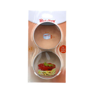 Anelli da forno metallico metaltex 8,5x3,2 cm 2 pezzi di acciaio inossidabile