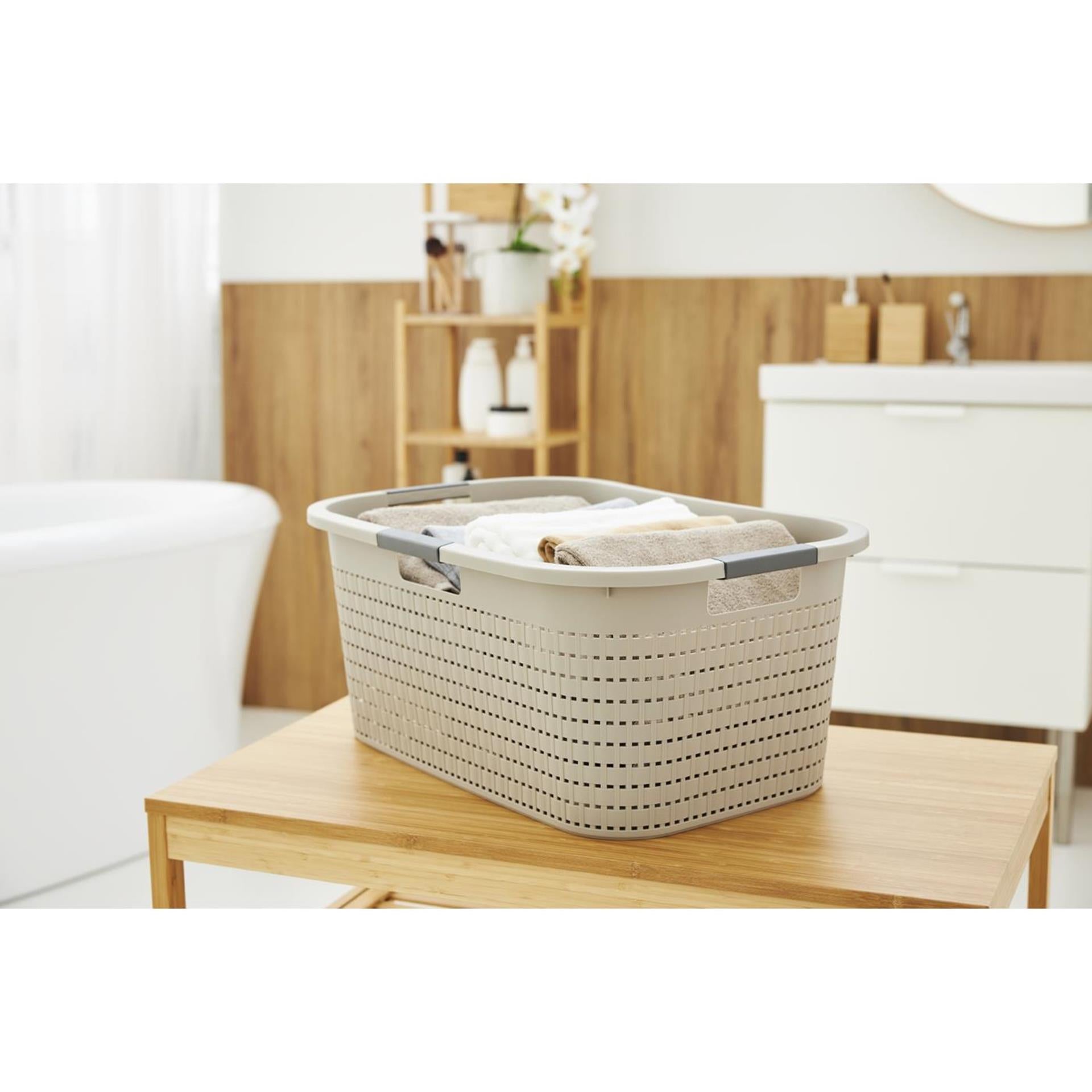 Rotho Rotho Country Laundry Basket 40L Cappuccino