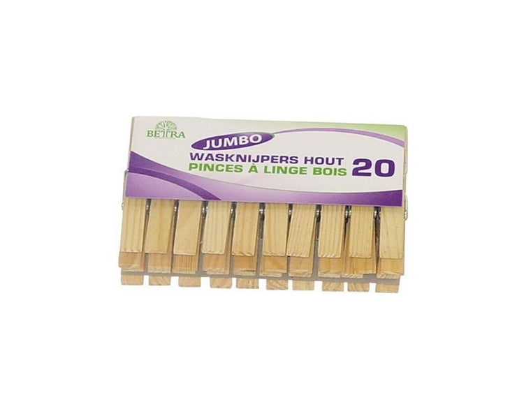 Luva pinzas para la ropa jumbo madera juego de 20
