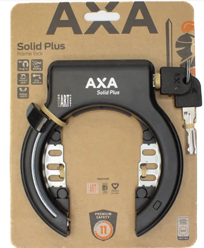 Axa Ringslot Solid Plus - con montaggio Fender - Nero (sulla mappa)