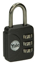 Yale 1018566 - lucchetto con combinazione per valigie grigio yp1 28 121 1g 28mm | 5 pezzi