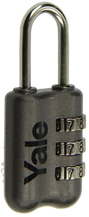 Yale 1018569 - lucchetto con combinazione per valigie grigio yp2 23 128 1g 23mm | 5 pezzi