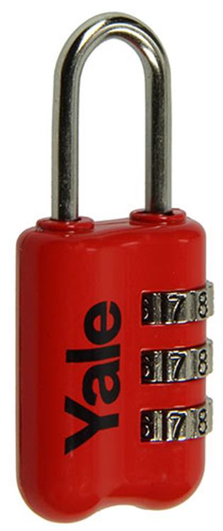 Yale 1018570 - lucchetto con combinazione per valigie rosso yp2 23 128 1r 23mm | 5 pezzi