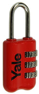 Yale 1018570 - lucchetto con combinazione per valigie rosso yp2 23 128 1r 23mm | 5 pezzi